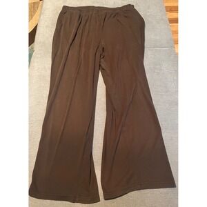 Woman Within Brown Stretch Knit Wide Leg Casual Lounge Pants Size 3X Tall